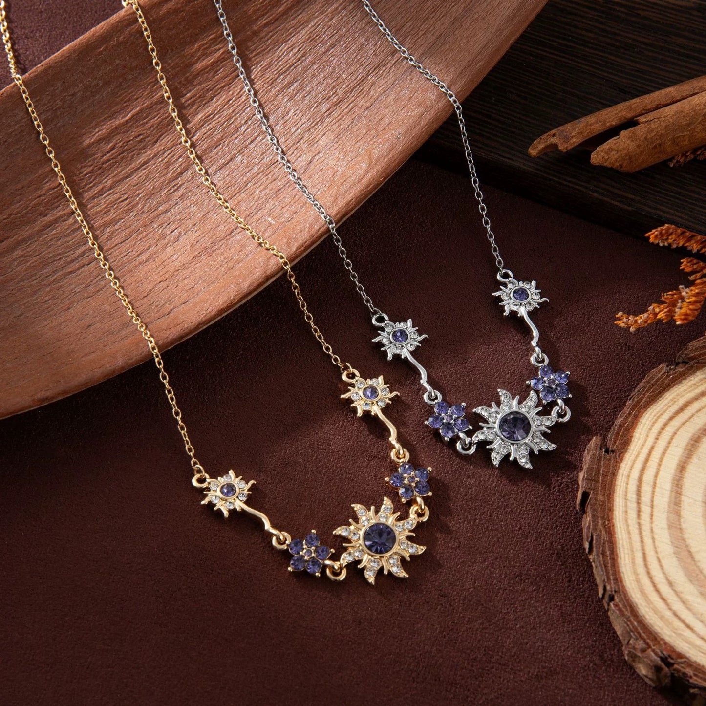 Purple Zirconia Sun Flower Bracelet for Women with Gift Box - Adjustable Crystal Charm Bracelet Gold Silver Plated Jewelry Birthday Gifts