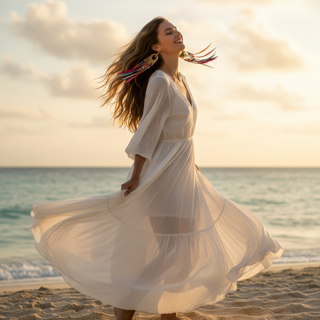 Bohemian Feather Earrings Colorful Beaded Tassel Dangle Ethnic Festival Jewelry Women