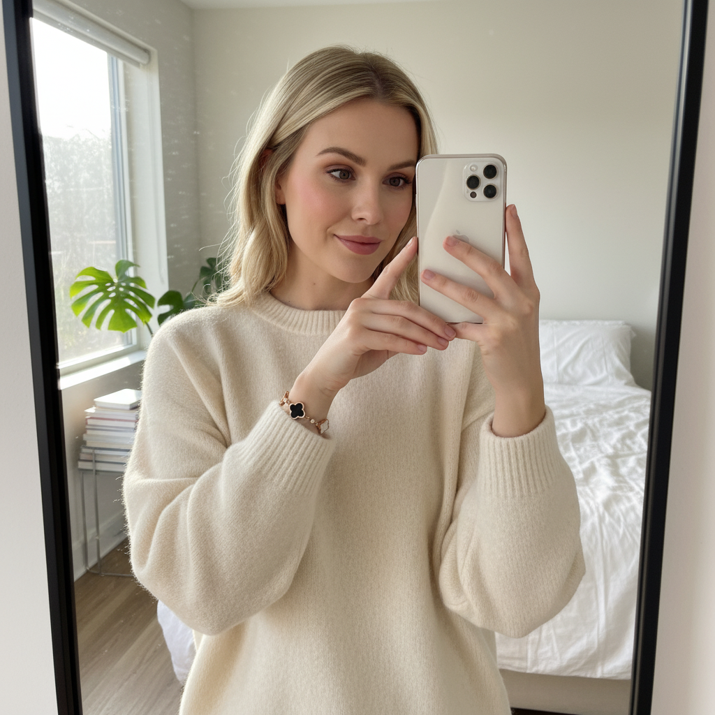 18K Gold Plated Clover Bracelet Gift Box Set - Birthday Gift for Girlfriend Best Friend - Tarnish Free Mother of Pearl Enamel Bracelet