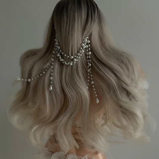 Pearl Cascading Hair Chain - Wedding & Party Hair Accessory