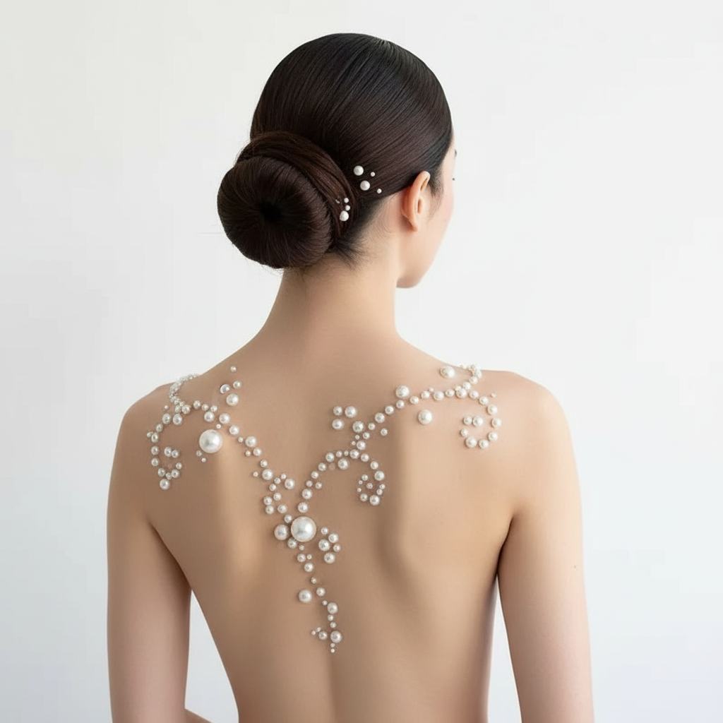 Pearl Crystal Body Stickers - Bridal Festival Party Makeup Jewelry