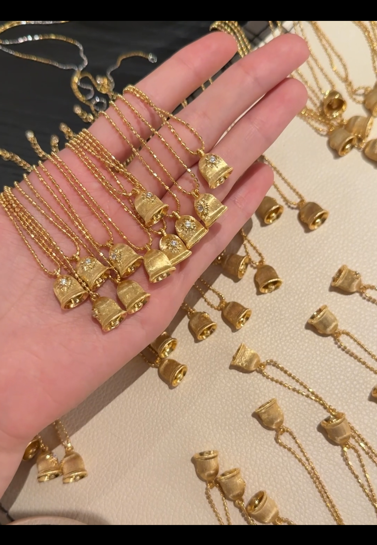 Wish Bell Pendant Necklace Lucky Charm Italian Craft  Women Jewelry