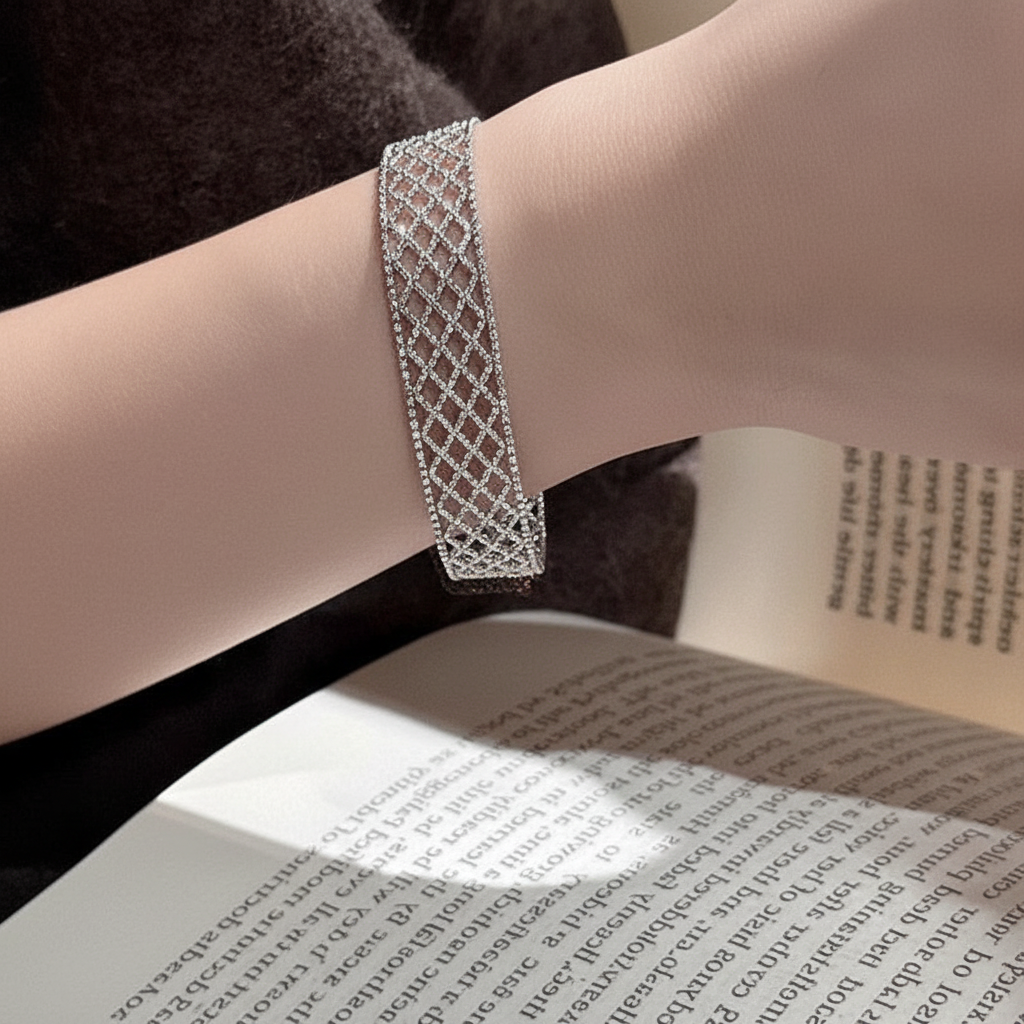 Handmade Lace Mesh Bracelet - Adjustable Gold & Silver Plated