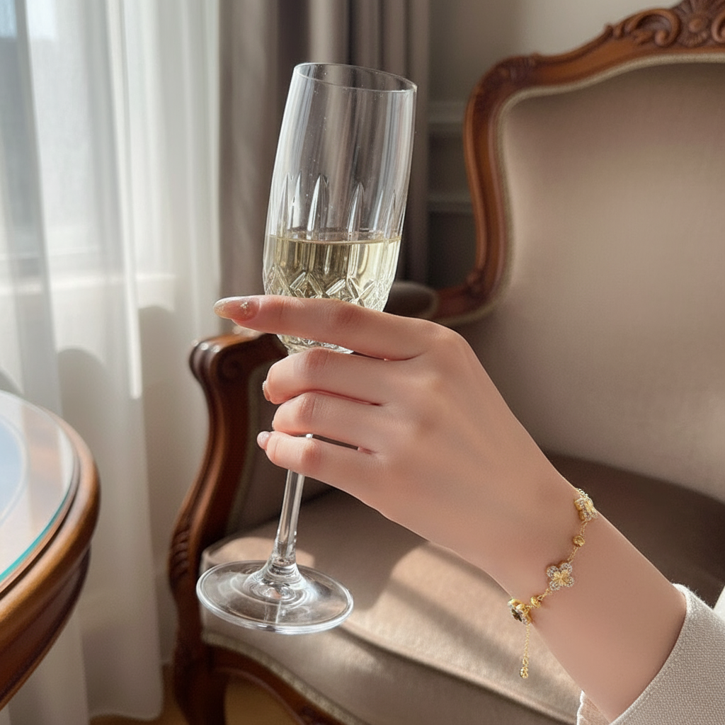 Luxury Gold Plated Clover Bracelet with Zirconia - Gift Box Included