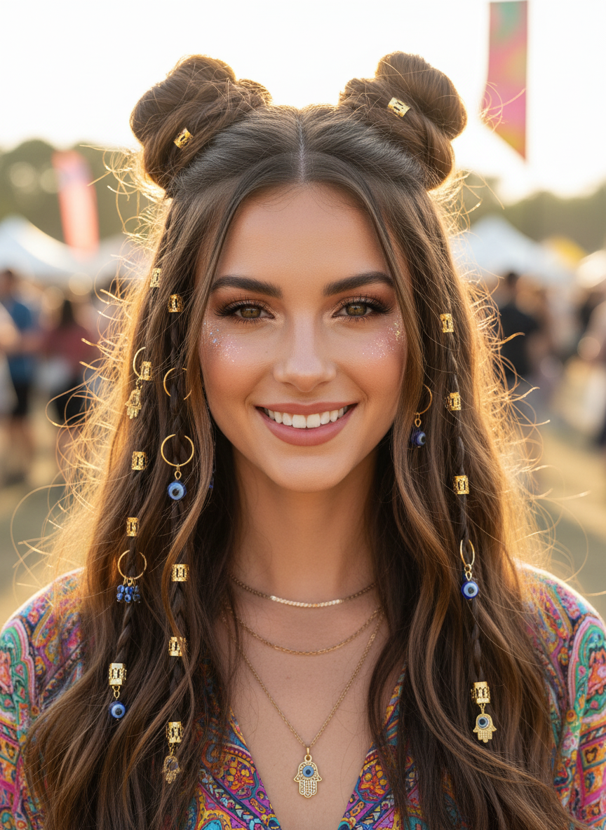 ✨ Bohemian Gold Hair Accessories Set - Let Every Strand Shine with Magic