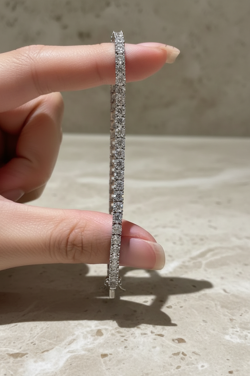 18K Gold Plated Tennis Bracelet - Sparkling Zirconia Diamond Bracelet | 2mm 3mm 4mm Width Options