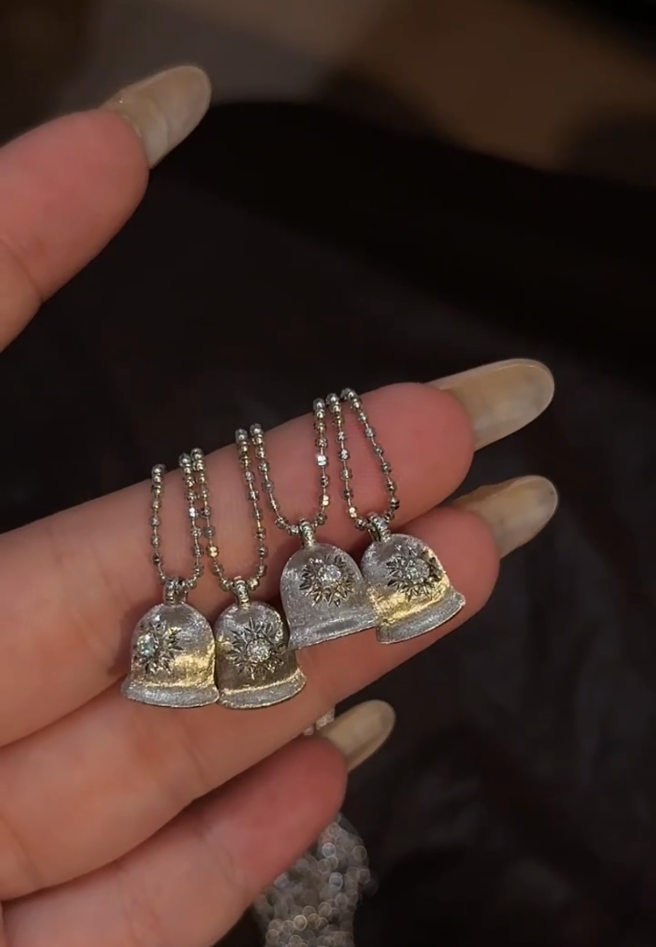 Wish Bell Pendant Necklace Lucky Charm Italian Craft  Women Jewelry