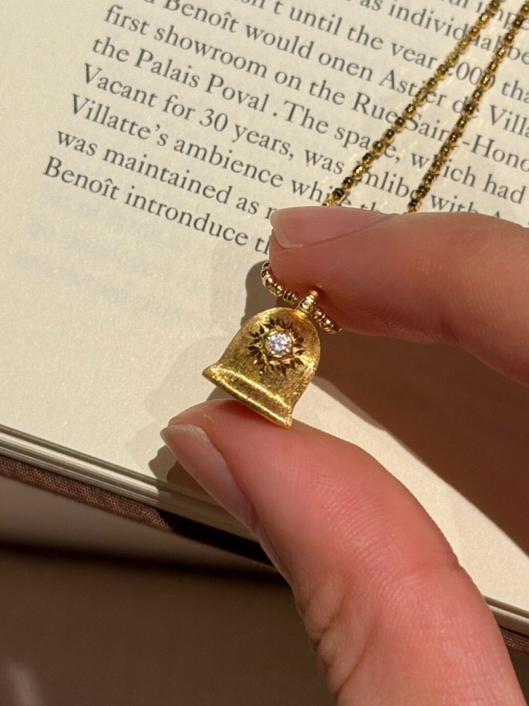 Wish Bell Pendant Necklace Lucky Charm Italian Craft  Women Jewelry