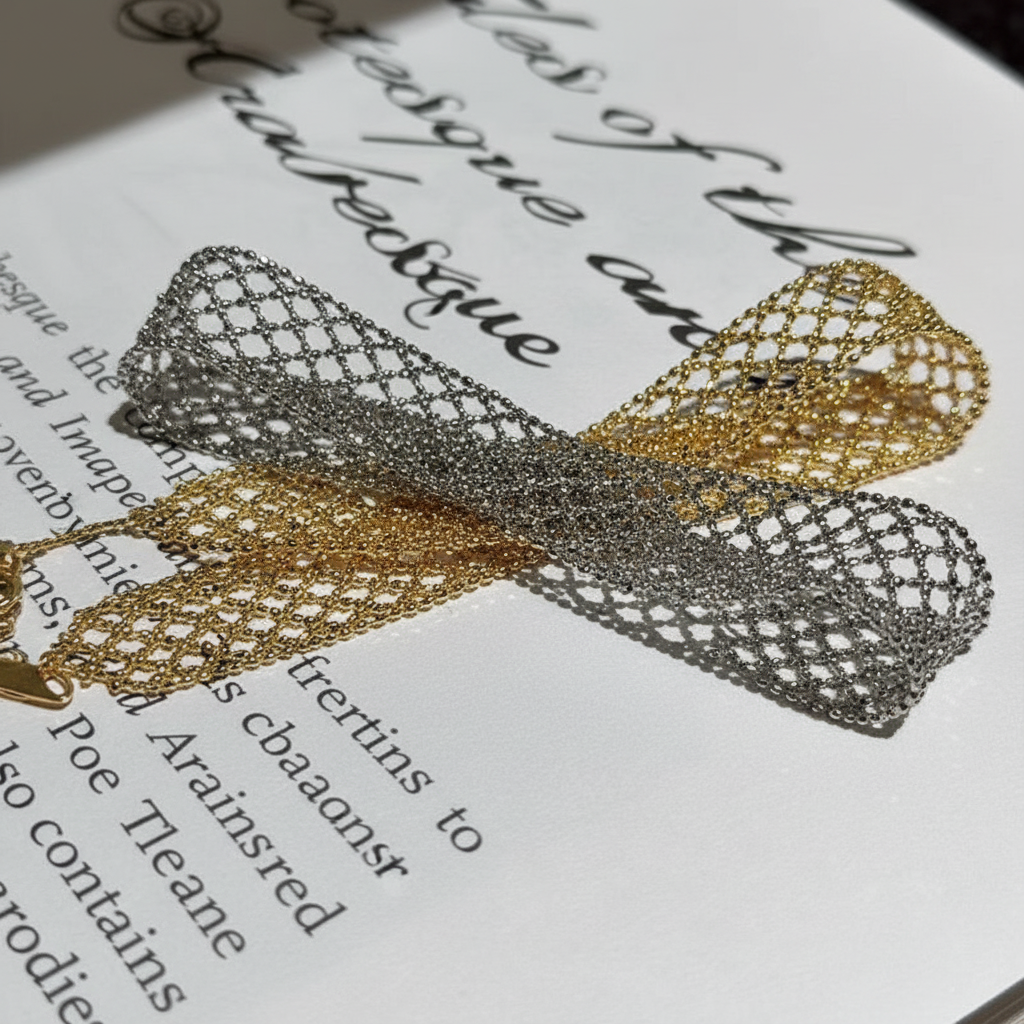 Handmade Lace Mesh Bracelet - Adjustable Gold & Silver Plated
