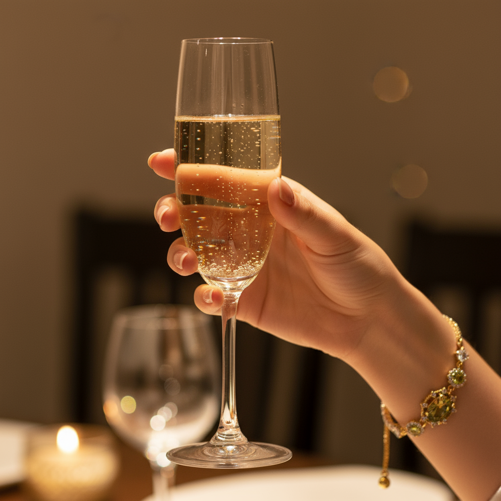 香槟杯反射特写