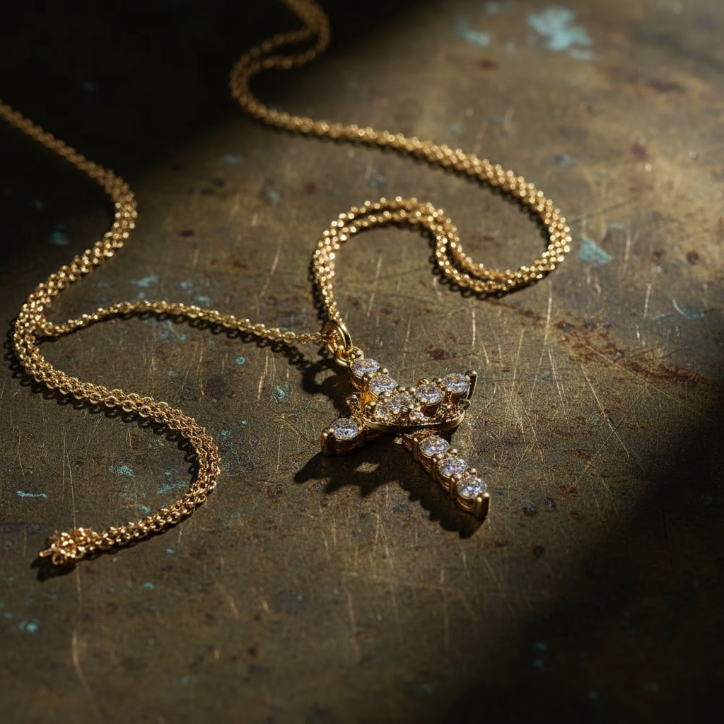 艺术风格金色十字架