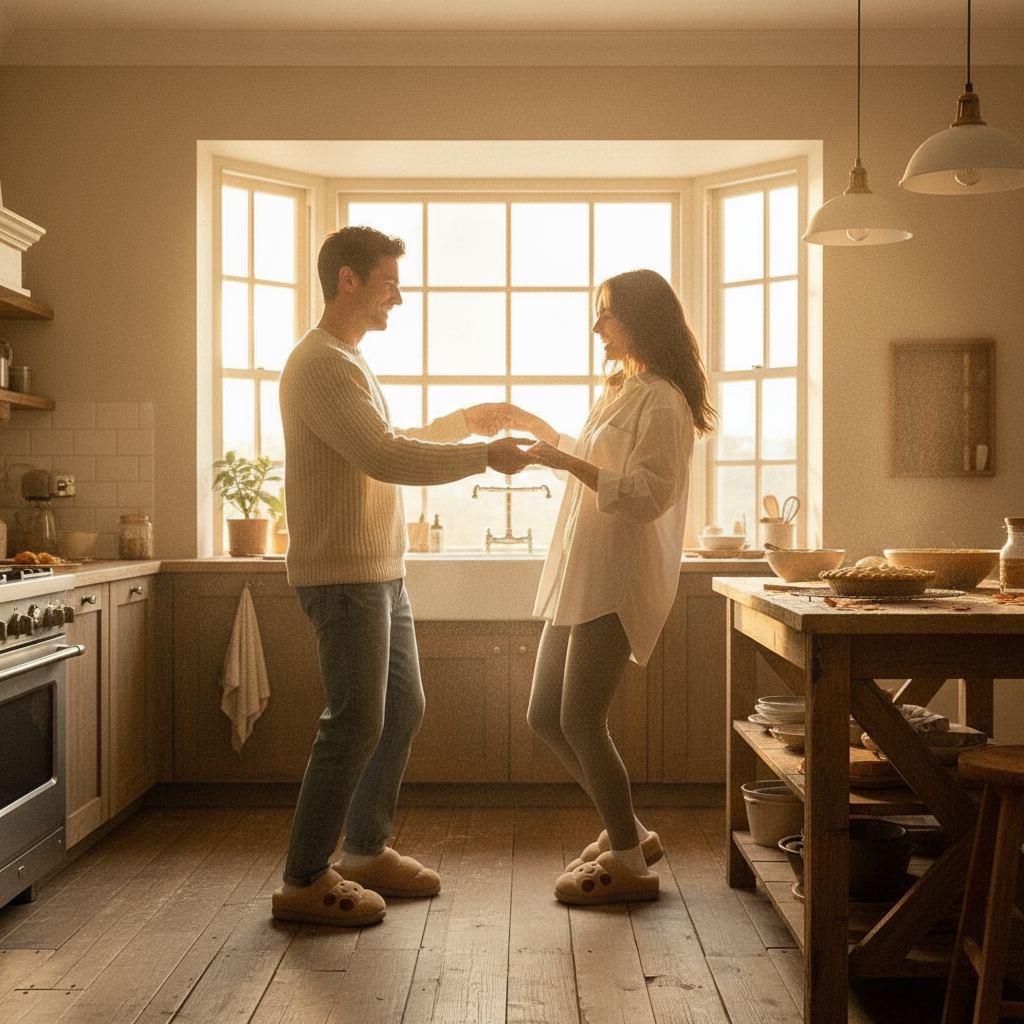 情侣厨房浪漫时刻