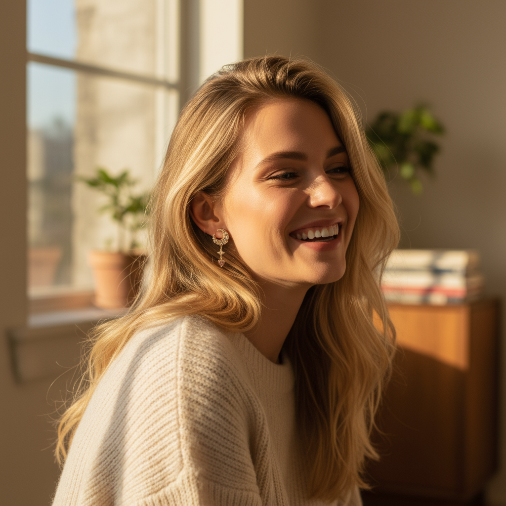 Pink Zirconia Moon Drop Earrings Silver Plated Celestial Dangle Jewelry