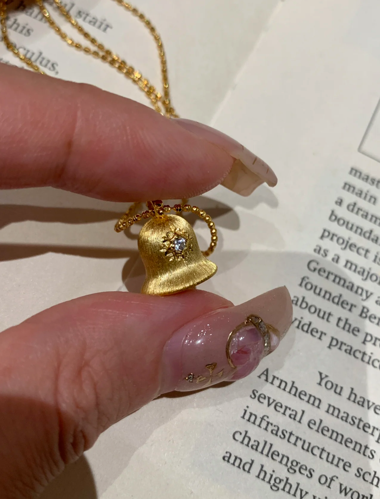 Wish Bell Pendant Necklace Lucky Charm Italian Craft  Women Jewelry