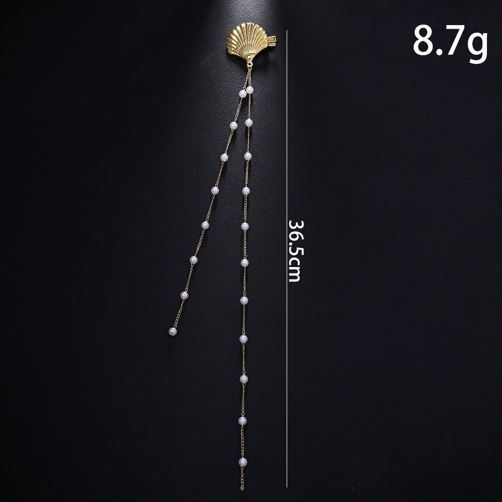 Gold Shell Crystal Hair Accessory