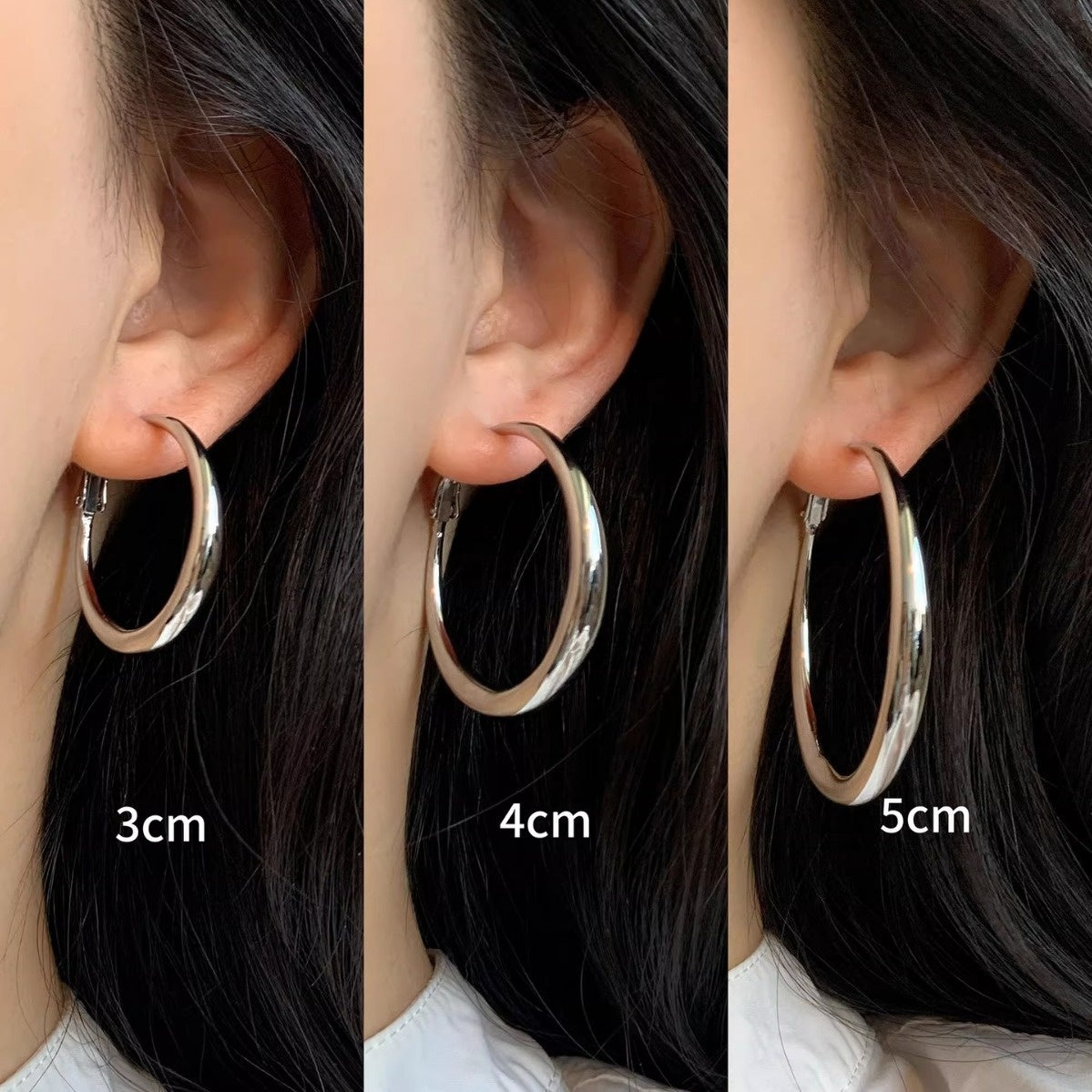 Gold Silver Hoop Earrings Women 925 Sterling Silver Lightweight Hollow Circle Earrings