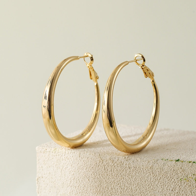 Gold Silver Hoop Earrings Women 925 Sterling Silver Lightweight Hollow Circle Earrings