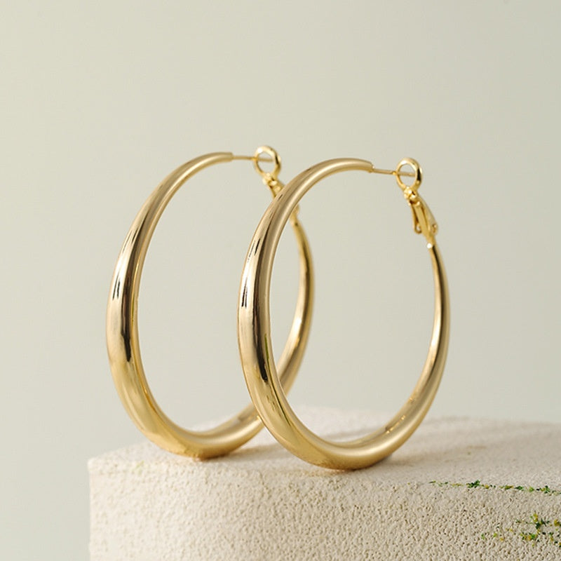 Gold Silver Hoop Earrings Women 925 Sterling Silver Lightweight Hollow Circle Earrings
