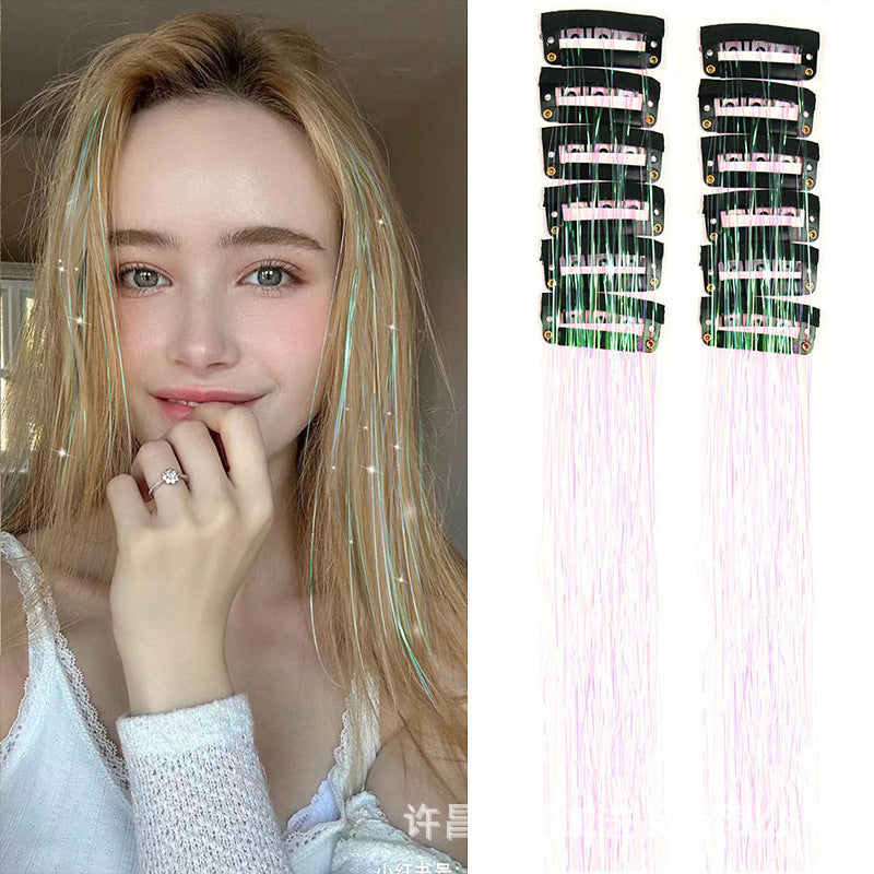 Holographic Glitter Hair Tinsel - Multiple Colors Available (12-Pack)