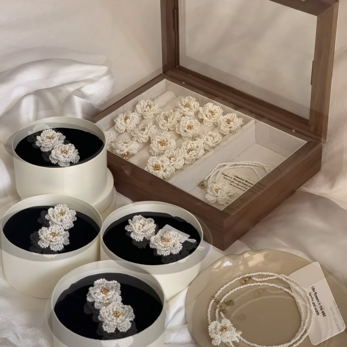 French Handmade Beaded Flower Jewelry