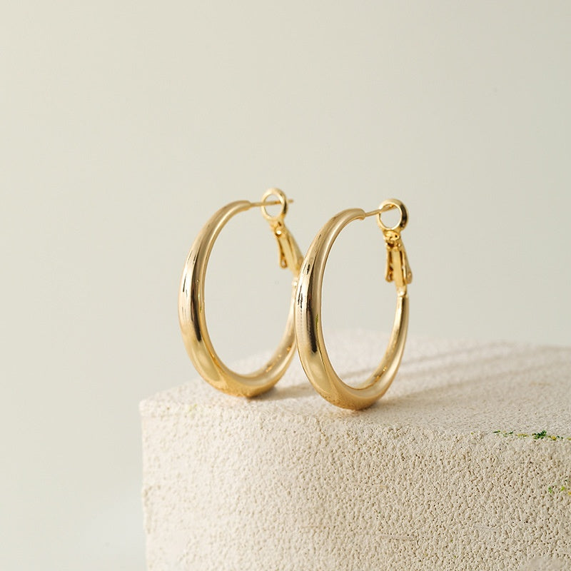 Gold Silver Hoop Earrings Women 925 Sterling Silver Lightweight Hollow Circle Earrings