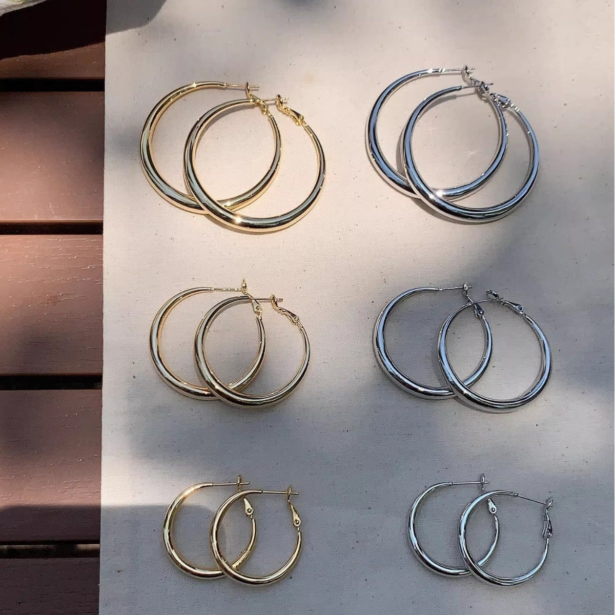 Gold Silver Hoop Earrings Women 925 Sterling Silver Lightweight Hollow Circle Earrings