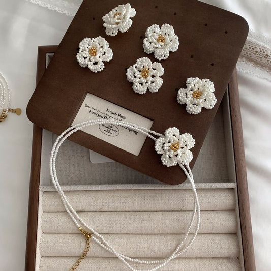 French Handmade Beaded Flower Jewelry