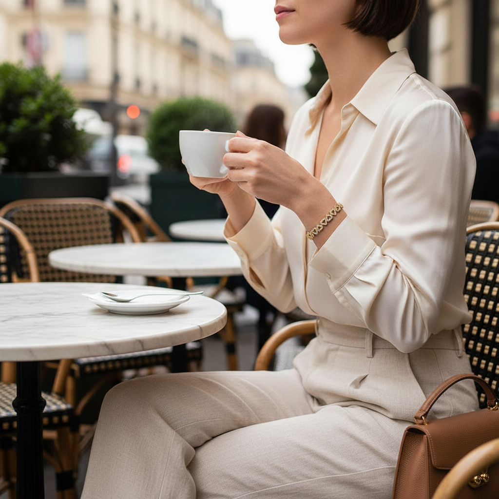 Heart Link Diamond Bracelet with Gift Box - Gold Silver Plated Adjustable Chain Bracelet for Women Girls Jewelry Birthday Anniversary Gifts