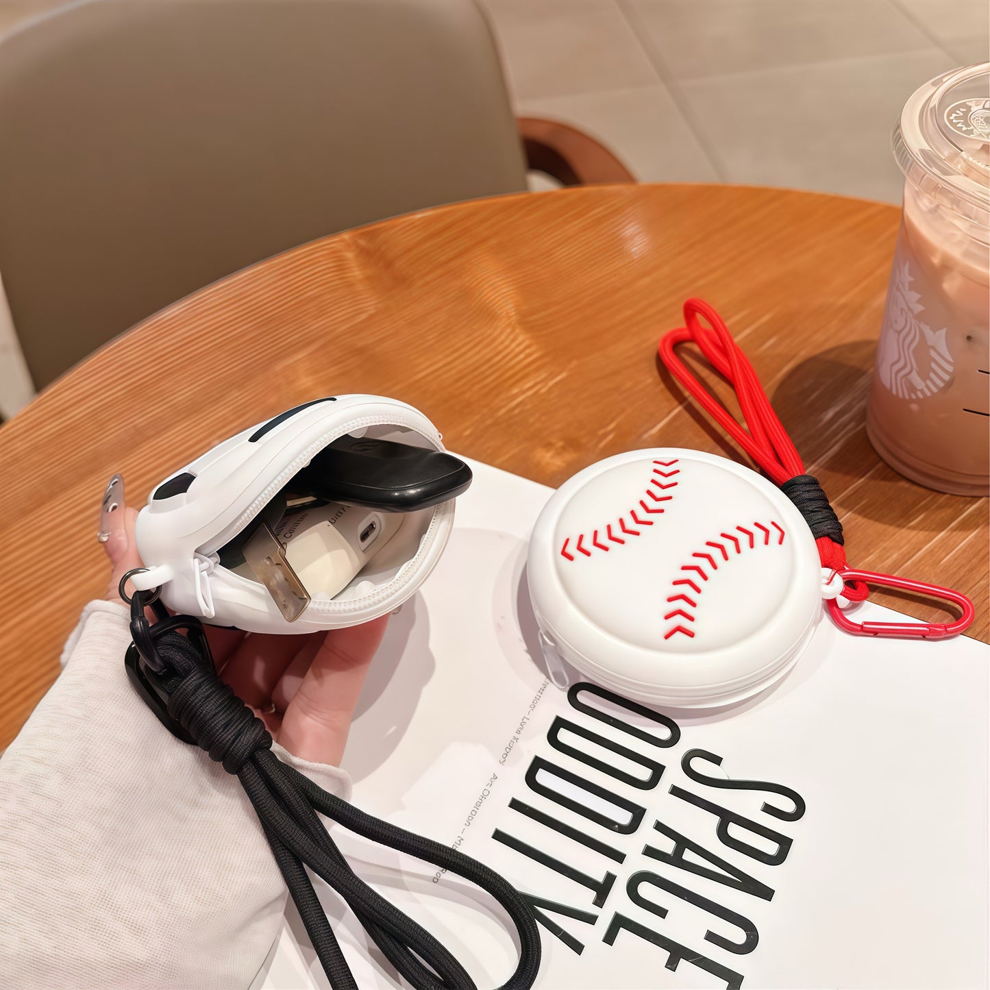 Sports Ball Silicone Coin Pouch Keychain - Basketball Baseball Tennis Soccer Charm