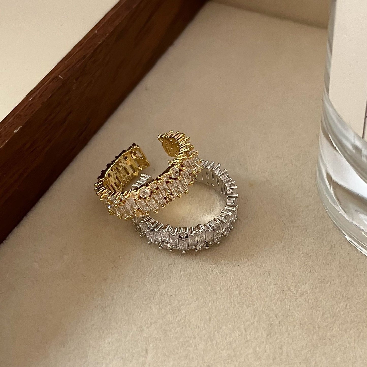💎 Luxury Full Pave Adjustable Ring | Baguette Cut CZ Ring