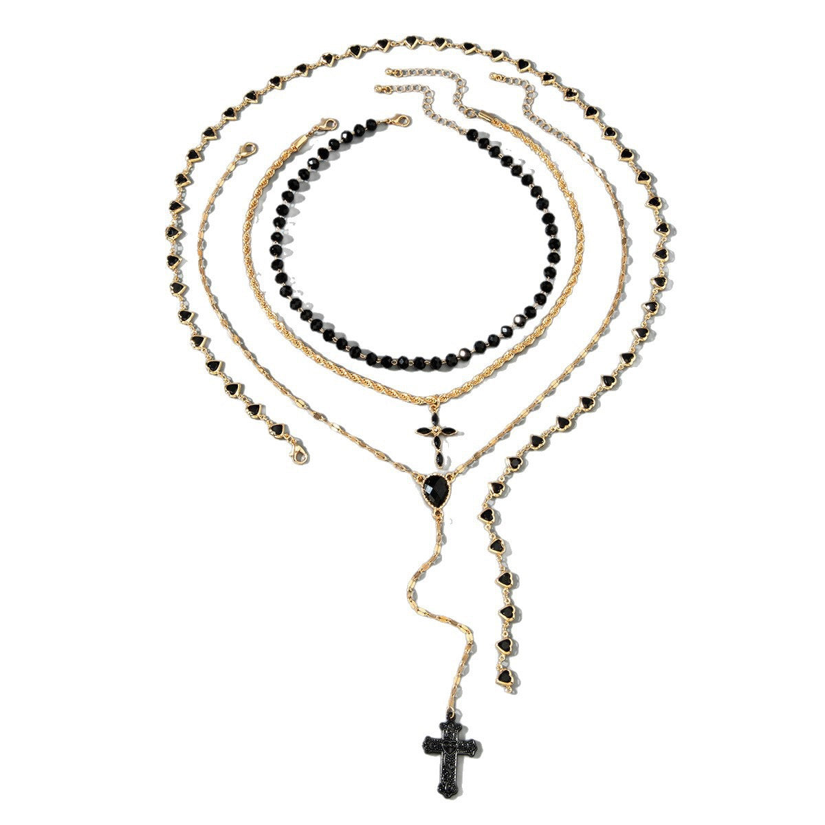 Black Beaded Choker Necklace - Elegant Collar