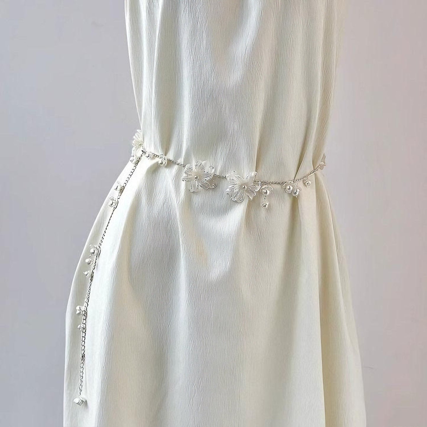 Silver Plated Flower Pearl Necklace Waist Chain Gift Box - Birthday Gift for Girlfriend Best Friend