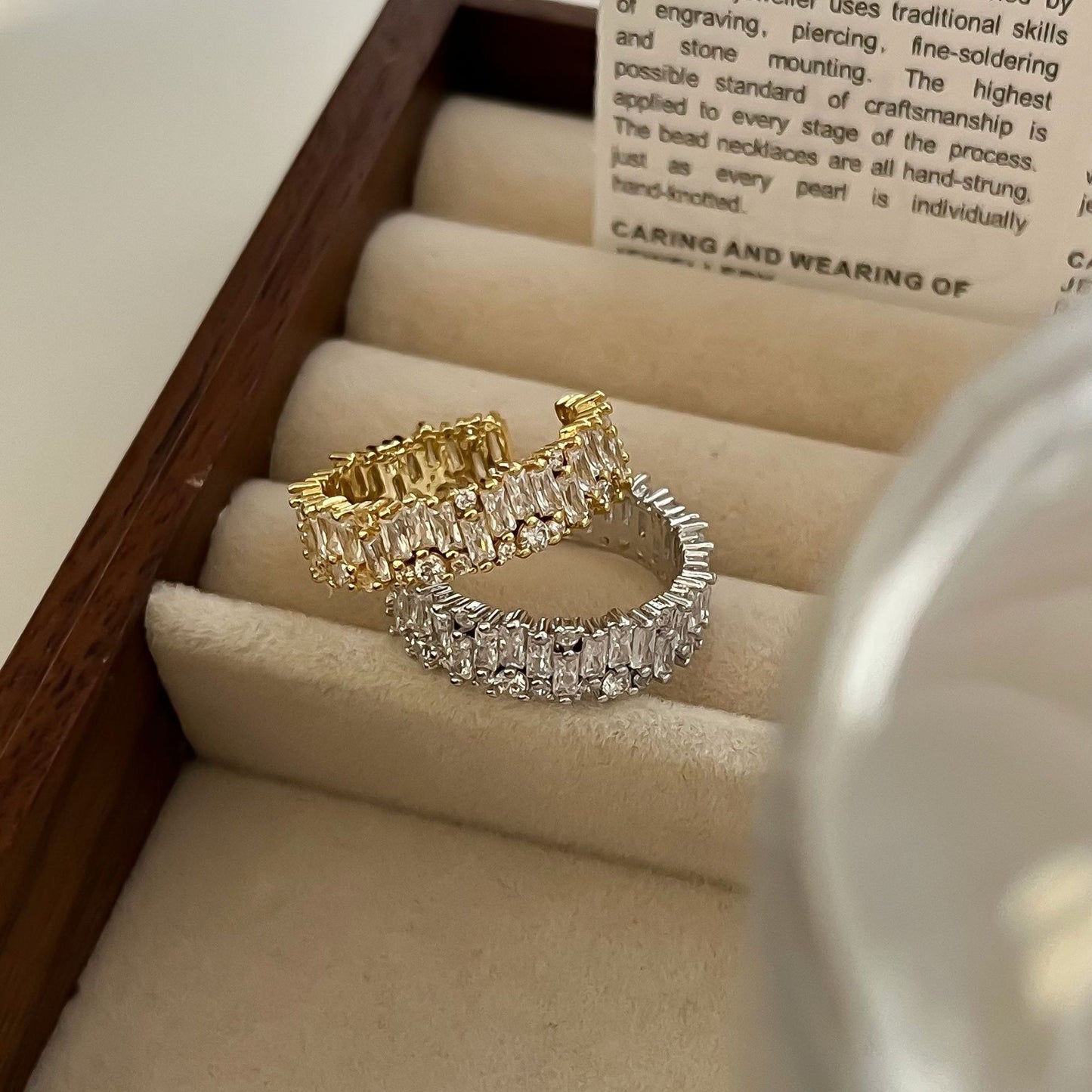 💎 Luxury Full Pave Adjustable Ring | Baguette Cut CZ Ring