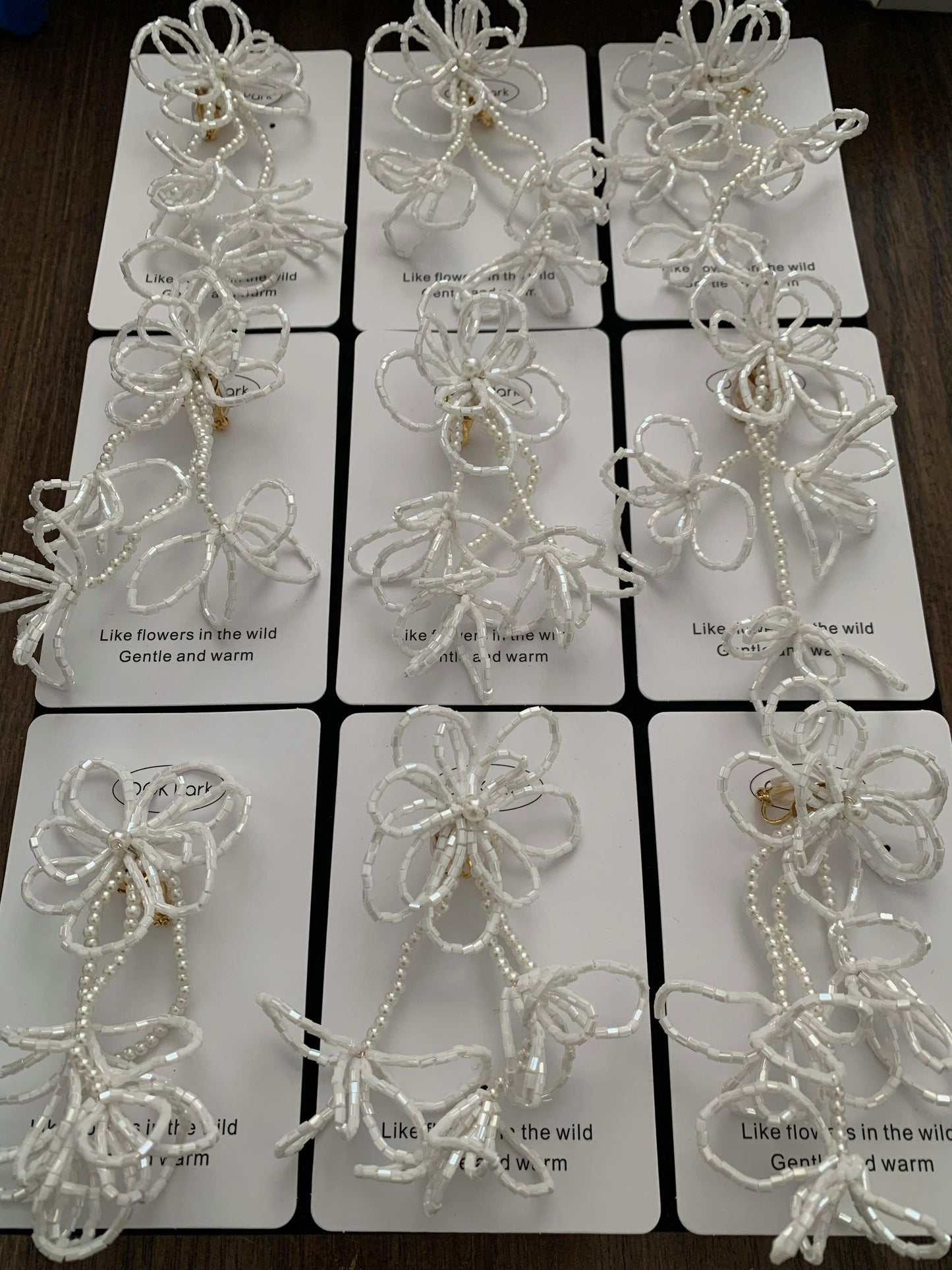 Handmade Beaded Flower Dangle Earrings for Women, White Long Drop Floral Statement Earrings, Lightweight Seed Bead Boho Jewelry for Parties, Weddings & Daily Wear