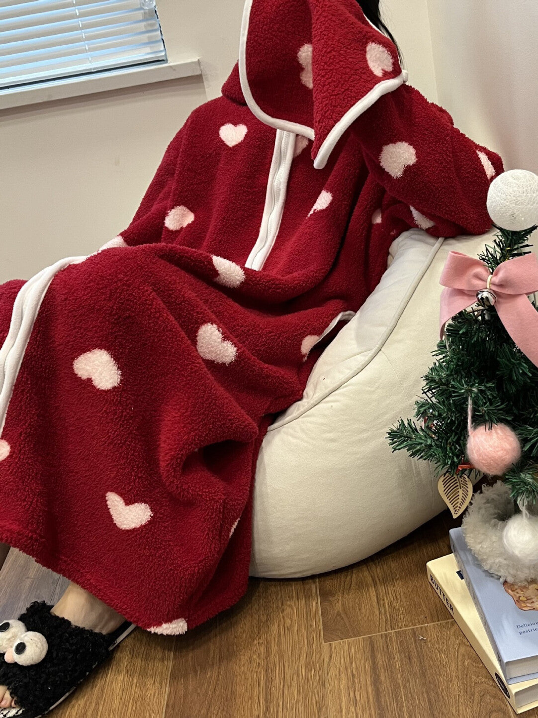 Unisex Oversized Fleece Hoodie Zip Up, Soft Coral Plush Loungewear for Winter, Warm Hooded Blanket Jacket, Cozy Homewear for Men & Women