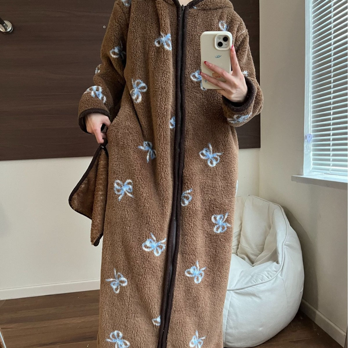 Unisex Oversized Fleece Hoodie Zip Up, Soft Coral Plush Loungewear for Winter, Warm Hooded Blanket Jacket, Cozy Homewear for Men & Women