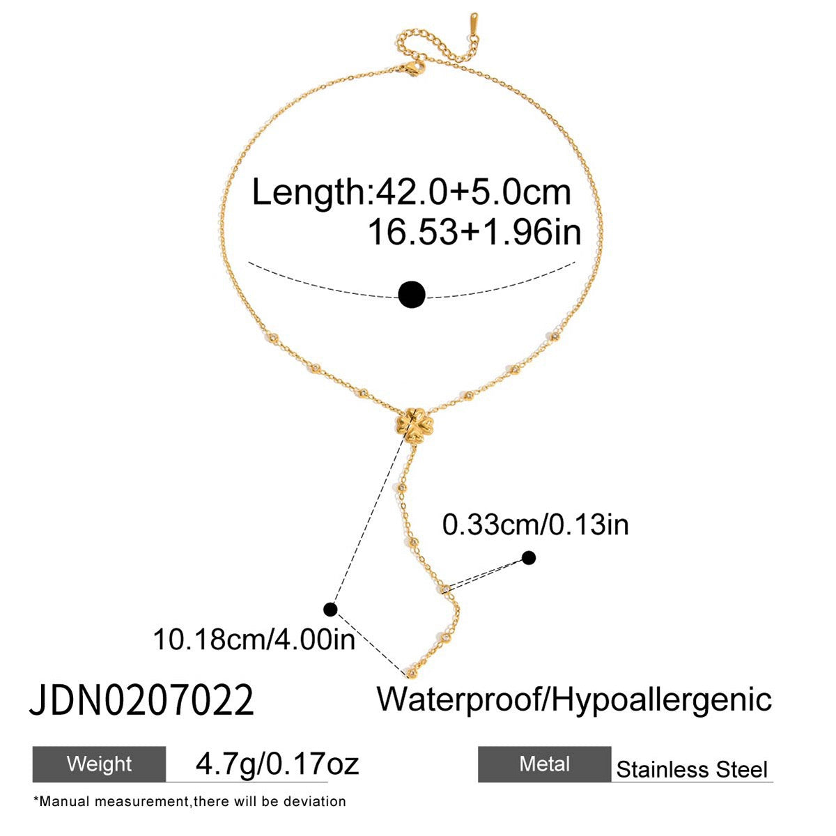 Y Lariat Necklace for Women - Dainty Layering Necklace Stainless Steel CZ Drop Pendant Delicate Minimalist Jewelry