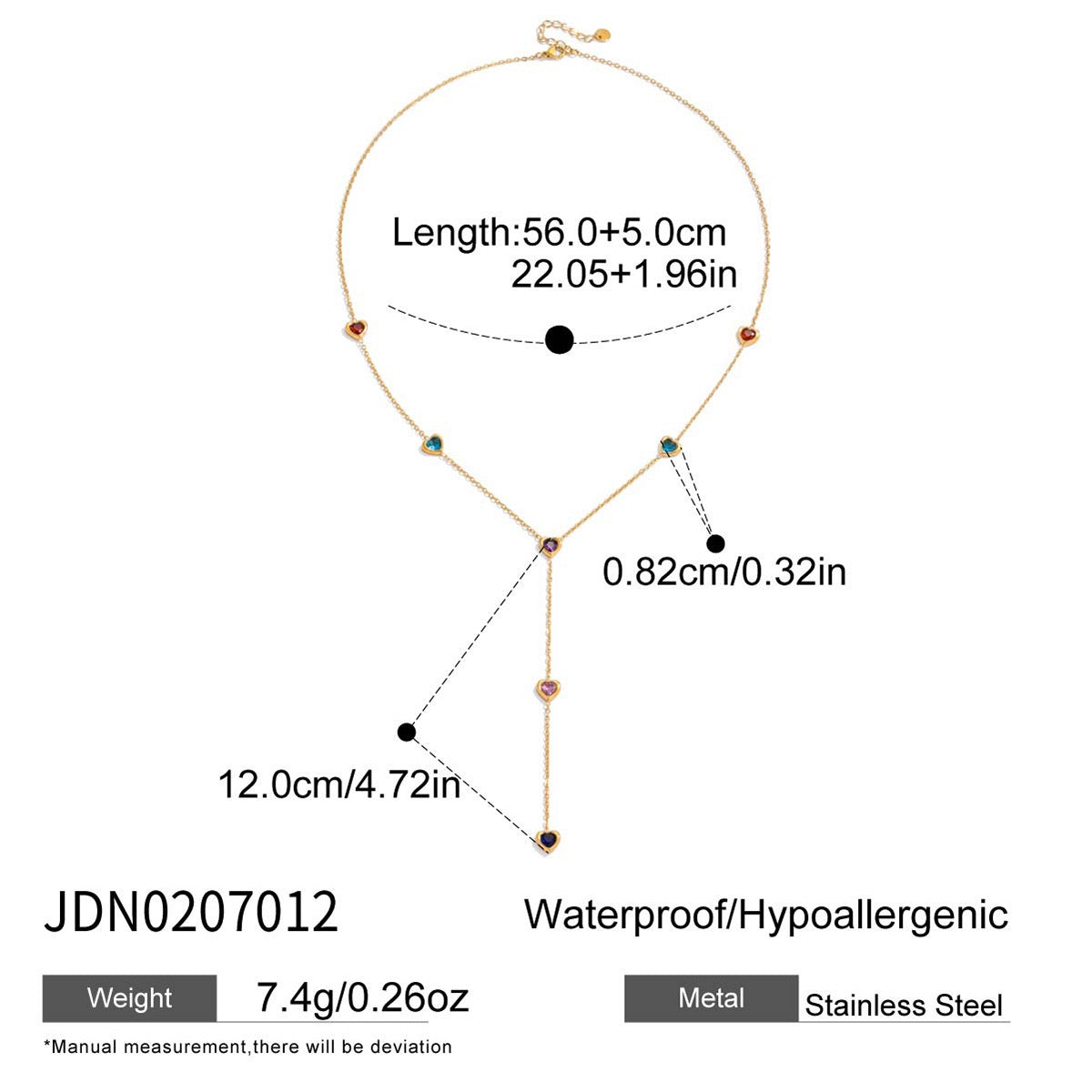 Y Lariat Necklace for Women - Dainty Layering Necklace Stainless Steel CZ Drop Pendant Delicate Minimalist Jewelry