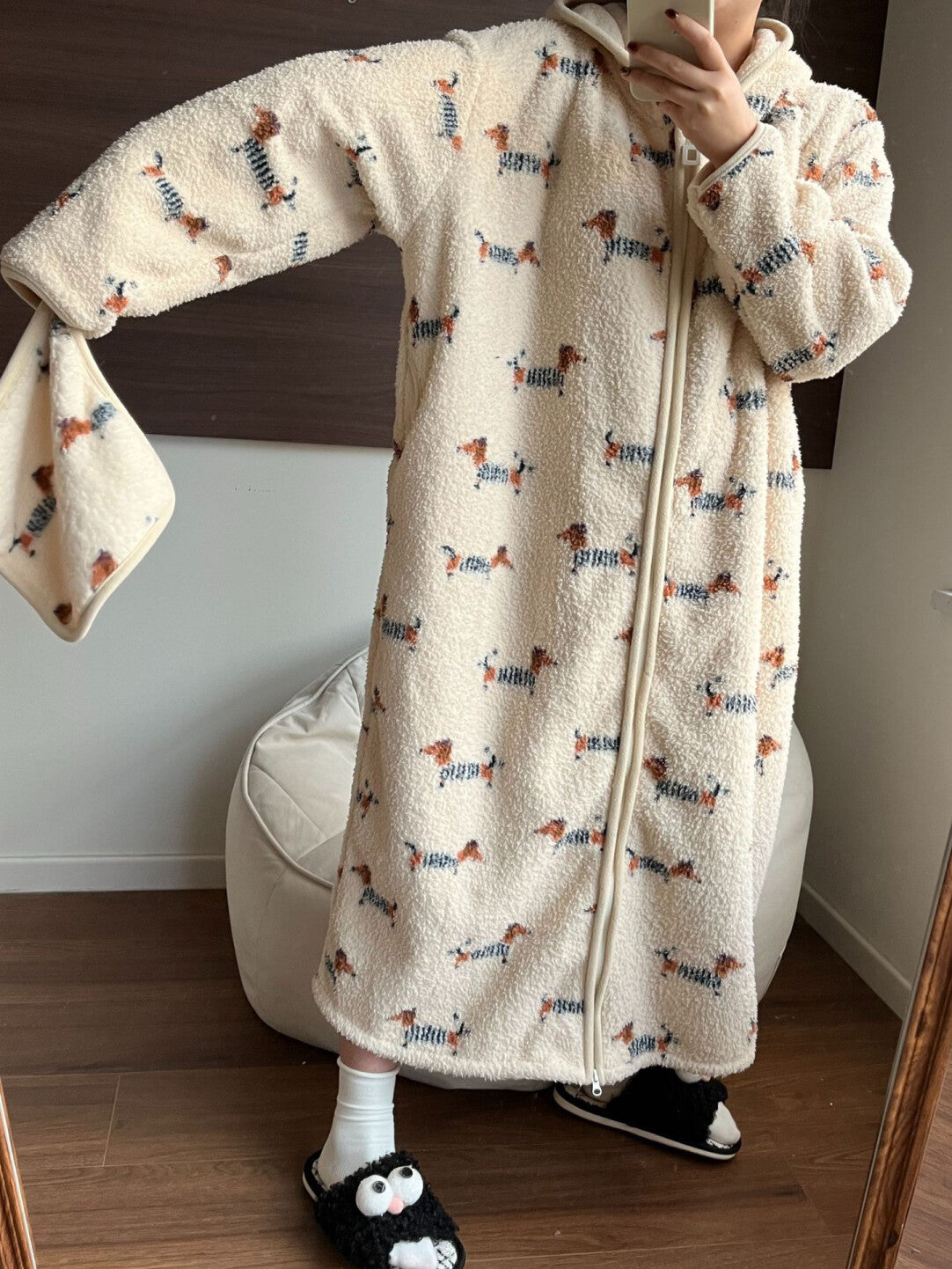 Unisex Oversized Fleece Hoodie Zip Up, Soft Coral Plush Loungewear for Winter, Warm Hooded Blanket Jacket, Cozy Homewear for Men & Women