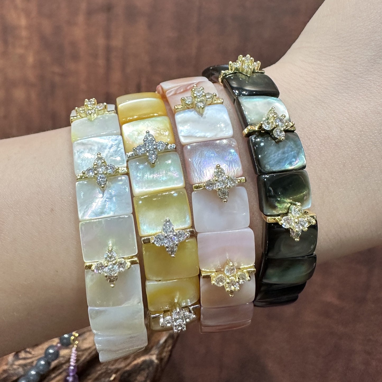 Lucky Clover Mother of Pearl Bracelet - The 'Instant Confidence' Piece