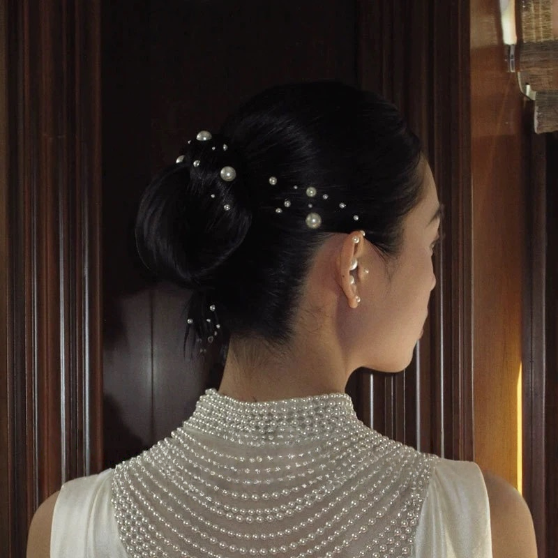 Pearl Crystal Body Stickers - Bridal Festival Party Makeup Jewelry