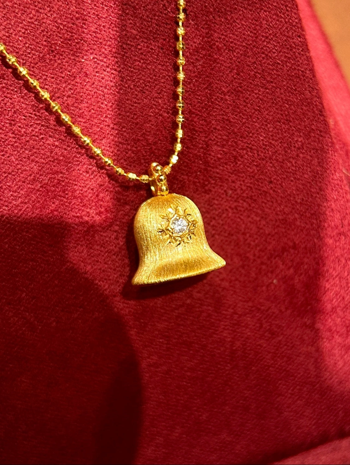 Wish Bell Pendant Necklace Lucky Charm Italian Craft  Women Jewelry