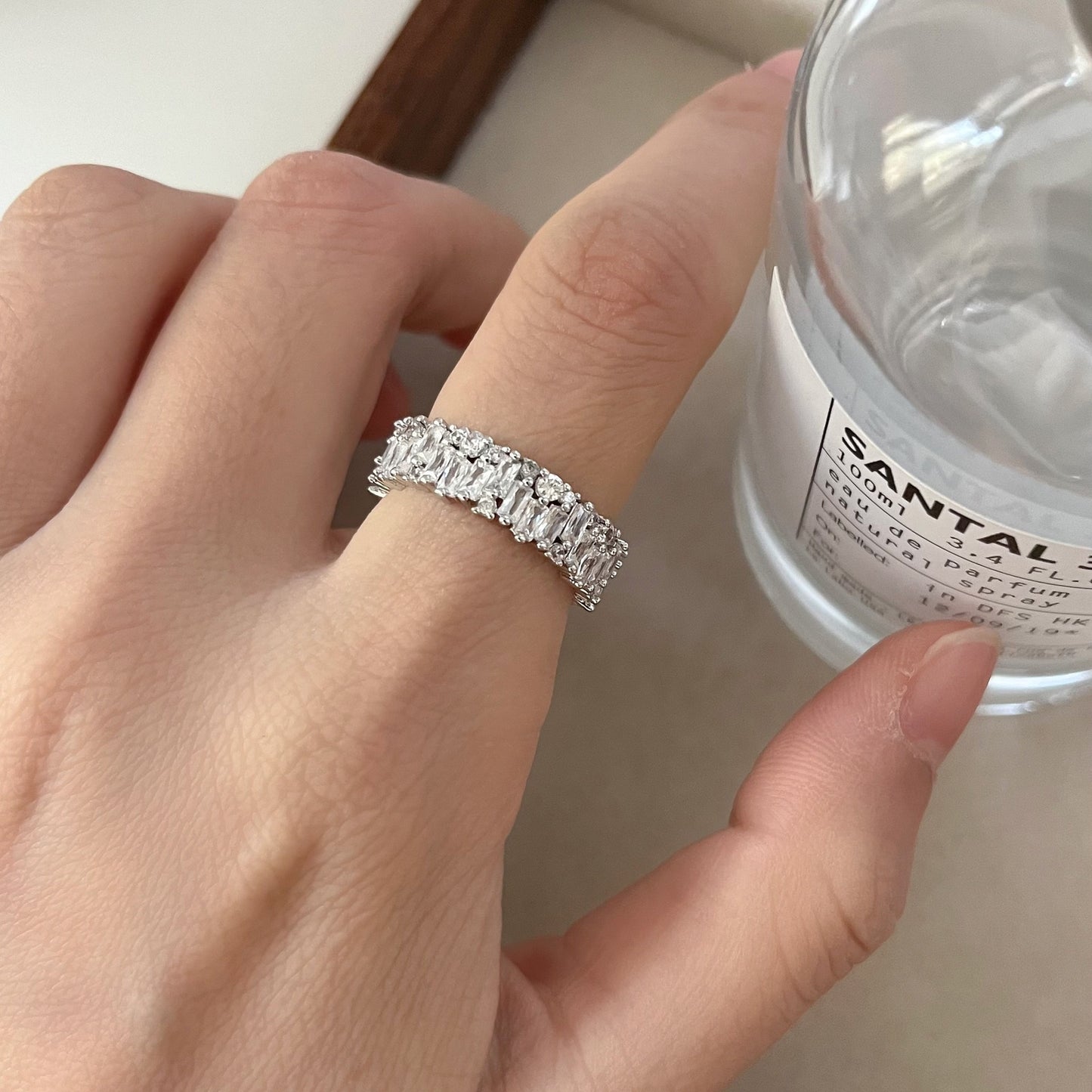 💎 Luxury Full Pave Adjustable Ring | Baguette Cut CZ Ring