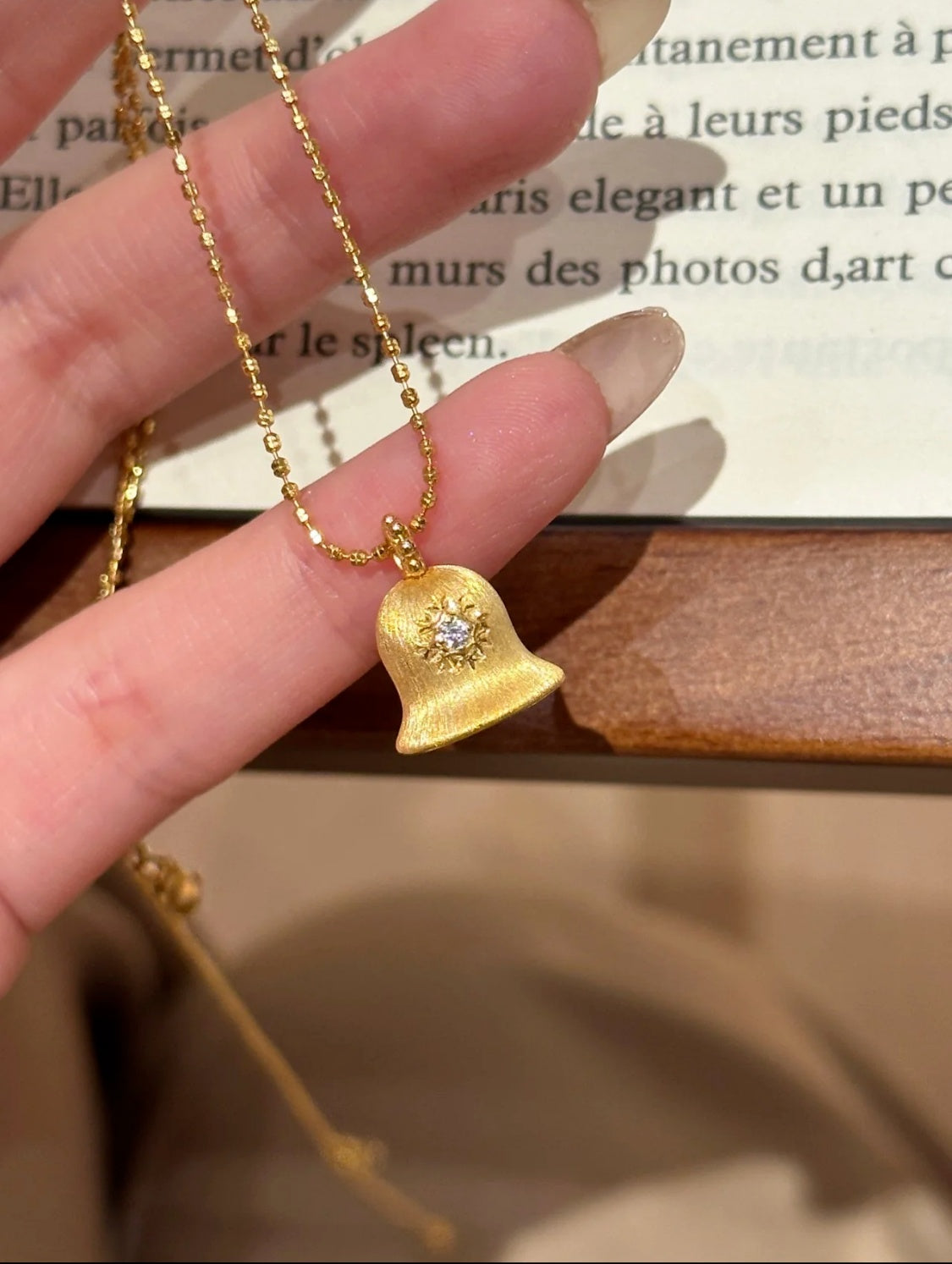 Wish Bell Pendant Necklace Lucky Charm Italian Craft  Women Jewelry