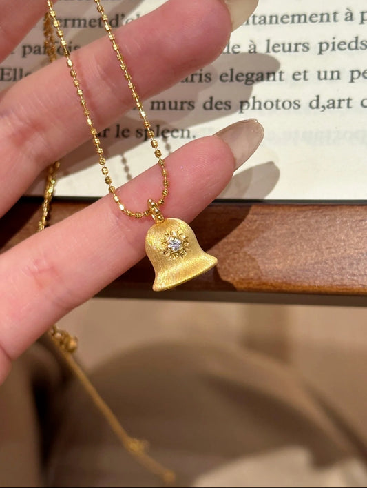 Wish Bell Pendant Necklace Lucky Charm Italian Craft  Women Jewelry