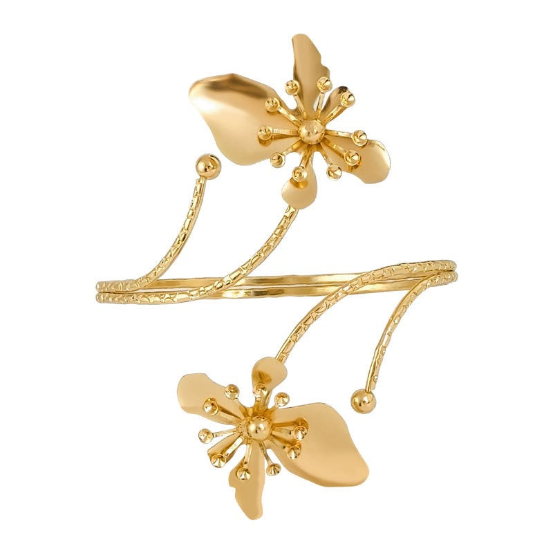 ✨ Flower Upper Arm Cuff Bracelet - Statement Jewelry for Free Spirits