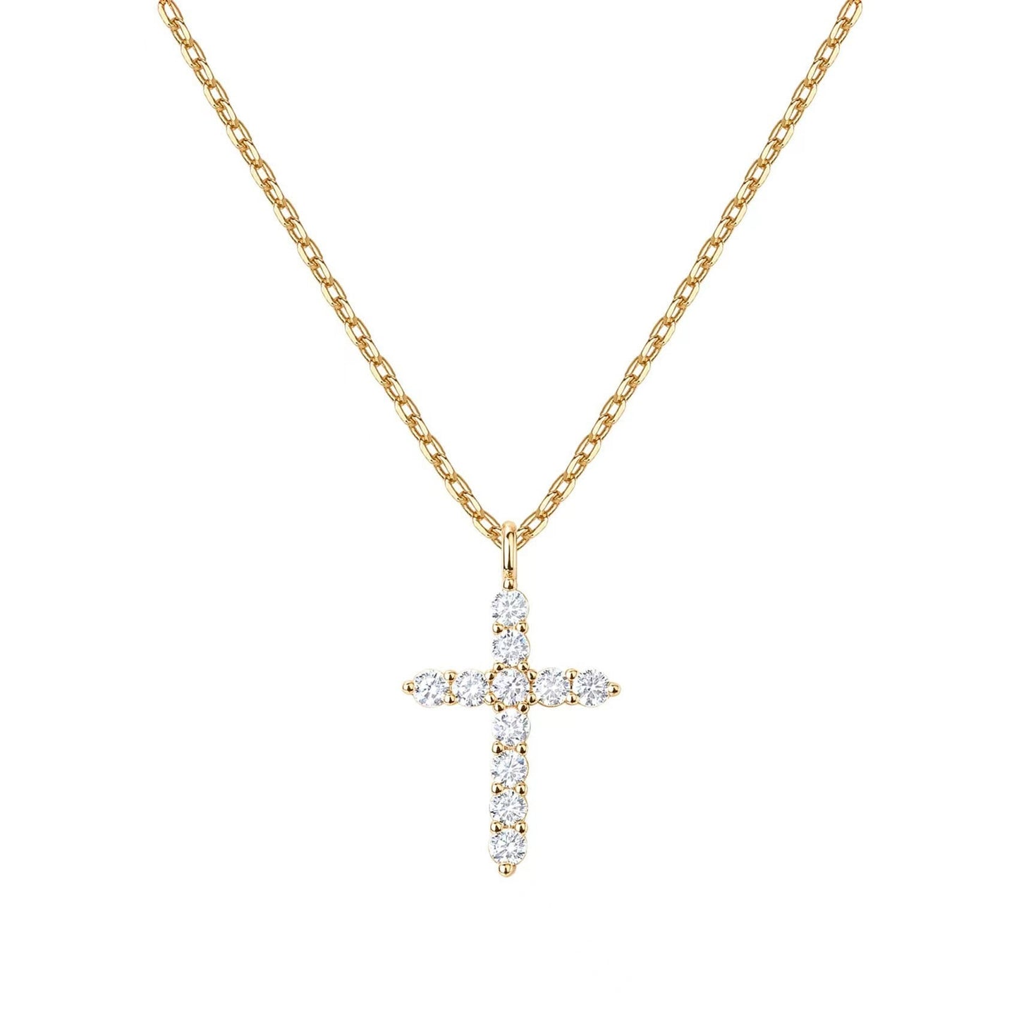 Rotating Crown Cross Zirconia Necklace - Faith Guardian