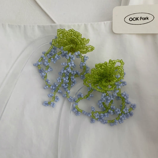 Handmade Beaded Flower Earrings