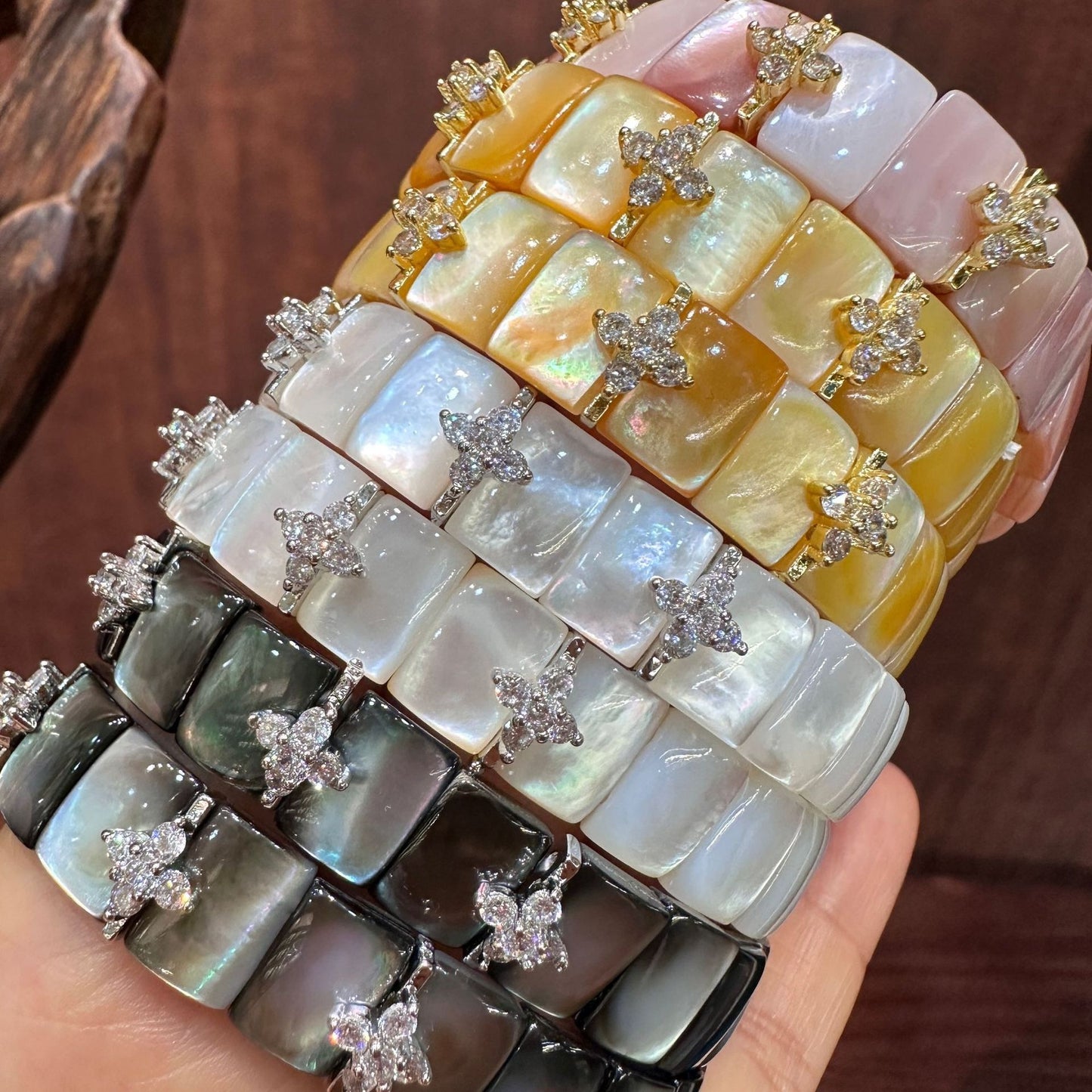 Lucky Clover Mother of Pearl Bracelet - The 'Instant Confidence' Piece