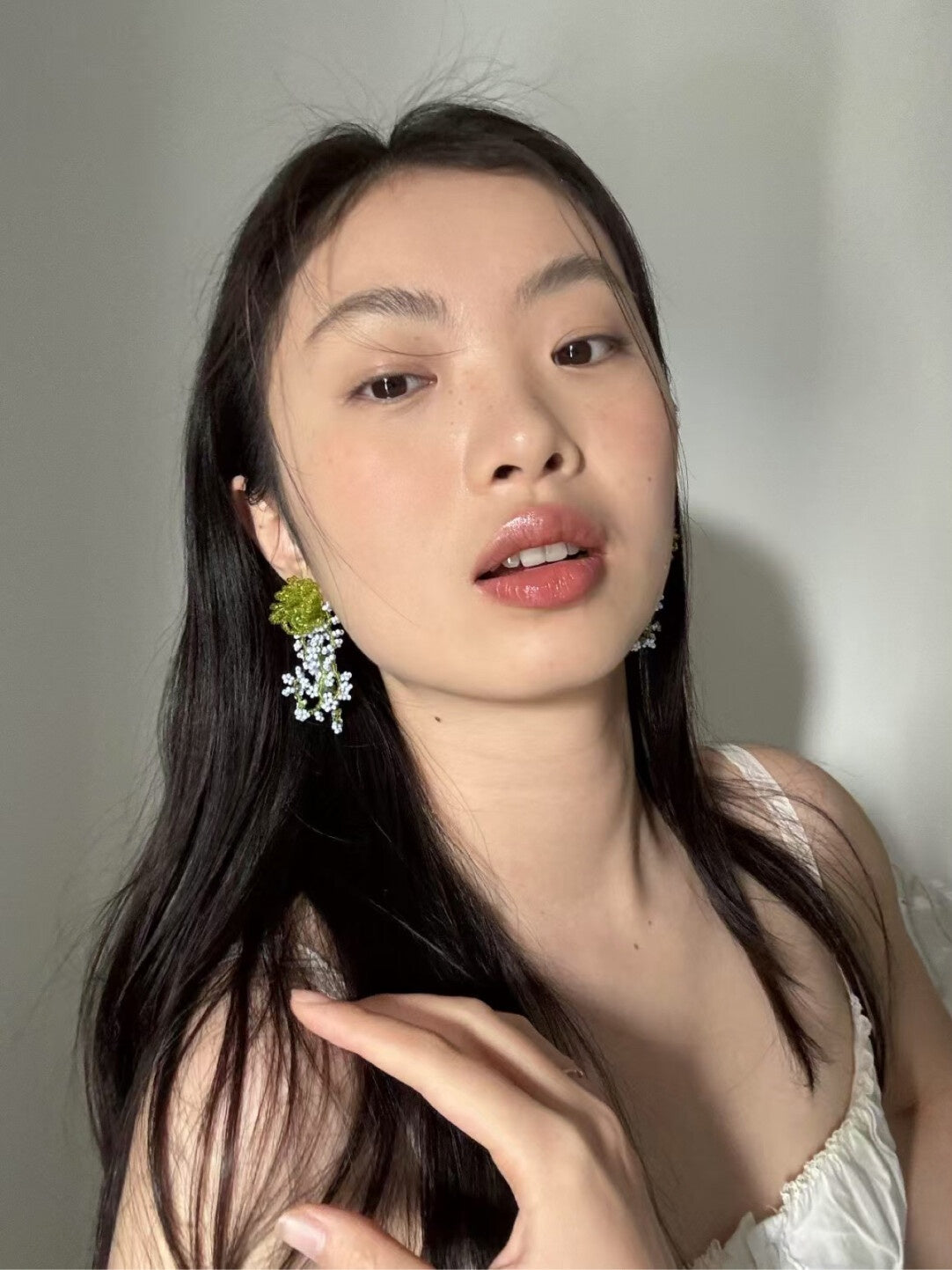 Handmade Beaded Flower Earrings